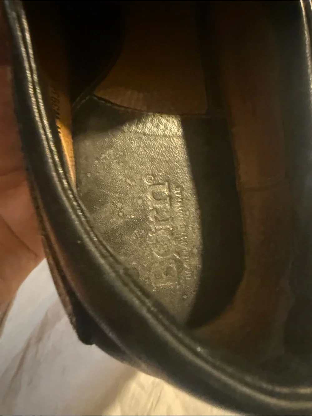 Florsheim Black Leather Slip-On Loafers with Contrast Stitching